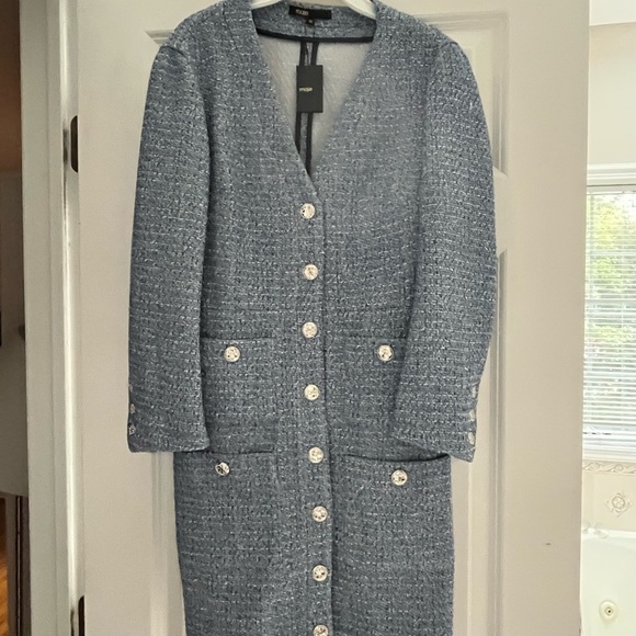 Maje Blue Tweed Dress New With Tags $535 - Picture 1 of 4